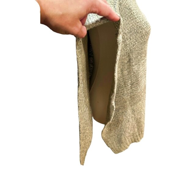 Steve Madden Turtleneck Poncho Sweater Marled Oatmeal OSFM One Size Open Sleeve - Picture 4 of 9